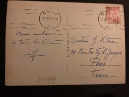 CP Pour La FRANCE TP 35 OBL.MEC.27 II 56 OSLO - Storia Postale