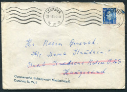 1953 Norway Stavanger Airmail Cover - Curacao Willemstad Via Haugesund Julpost Christmas - Briefe U. Dokumente