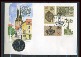 DDR 1987 Numisbrief 750 J. NIKOLAY VIERTEl, 5 Mark #M016 - Invii Numismatici