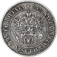 Finlande, Alexander III, Markka, 1892, Helsinki, Argent, TTB+, KM:3.2 - Finlande