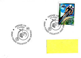 ITALIA ITALY - 2002 FIRENZE Gran Fondo Ciclismo GINO BARTALI (velocipede, Profilo Campione) Su Busta Viaggiata – 9076 - 2001-10: Poststempel