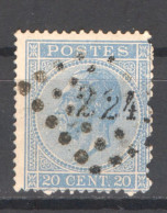 België OCB18 Gestempeld Pt224 Loochristy COBA €20 - 1865-1866 Perfil Izquierdo