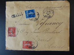 France, Enveloppe, Chargé Du 25 Octobre 1907 De Colombes à Lorris - Otros & Sin Clasificación