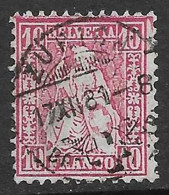 Switzerland 1881 Fine Used 10c Rose Granite Paper - Oblitérés