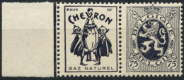 BELGIQUE - COB PU 49 - 75C LION HERALDIQUE TIMBRE PUBLICITAIRE "CHEVRON" - NEUF - Postfris