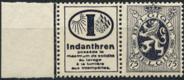 BELGIQUE - COB PU 51 - 75C LION HERALDIQUE TIMBRE PUBLICITAIRE "INDANTHREN" - NEUF - Mint