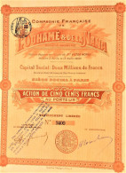 Compagnie Française De L'Ouhamé & De La Nana - Action De 500 Francs (1900) - Afrika