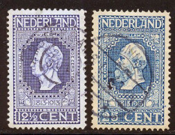 Pays-Bas 1913 Yvert 86 Et 88 (o) B Oblitere(s) - Used Stamps