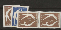 1949 MNH Sweden Mi 349-50  Postfris** - Ungebraucht