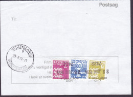 Denmark Regning Manglende Porto Bill TAXE Postage Due Yugoslavia Line Cds. LIND POSTKONTOR 1994 Postsag 3-Colour Frankin - Lettres & Documents