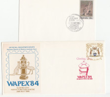ROYAL Adelaide SHOW &  Perth WIPEX Event COVERS Australia Stamps Kangaroo Sheep  Emu Bird Cover Stamps Stationery - Cartas & Documentos
