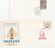 ROYAL Adelaide SHOW &  Perth WIPEX Event COVERS Australia Stamps Kangaroo Sheep  Emu Bird Cover Stamps Stationery - Lettres & Documents