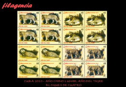 CUBA. BLOQUES DE CUATRO. 2010-02 AÑO CHINO LUNAR. AÑO DEL TIGRE - Unused Stamps