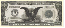 POUR COLLECTIONNEUR FAUX-BILLET FAKE ONE BILLION DOLLARS AIGLE USA THE UNITED STATES OF AMERICA - Fouten