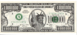 POUR COLLECTIONNEUR FAUX-BILLET FAKE 1.000.000 ONE MILLION DOLLARS STATUE DE LA LIBERTE USA THE UNITED STATES OF AMERICA - Fouten