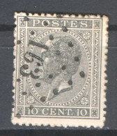 België OCB17 Gestempeld Pt163 Hal COBA €5 - 1865-1866 Perfil Izquierdo