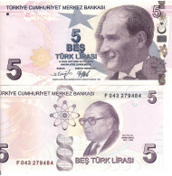 Turkey  P-22F    5 Lirasi  2009  UNC - Turchia