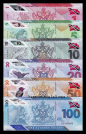 Trinidad & Tobago Full Set 1 5 10 20 50 100 Dollars 2019-2020 Pick 60-65 Polymer Sc Unc - Trinidad & Tobago