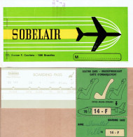 Billets D'embarquement (Boarding Pass) Sobelair - Sabena (Vol Bruxelles-Naples Et Retour), 1974 - Europe