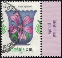 Roumanie 2023 Oblitéré Used Plantes Médicinales Malva Sylvestris Grande Mauve Y&T RO 6964 SU - Used Stamps