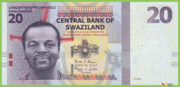 Voyo SWAZILAND (ESWATINI) 20 Emalangeni 2014(2015) P37b B232b AA UNC UNC - Swasiland