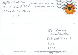 [A5] Santa Clarita Kalifornien 2024 USA Forever - Ringelblume Calendula Officinalis - Covers & Documents