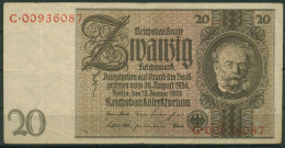 Dt. Reich 20 Reichsmark 1929, DEU-184c Serie C, Gebraucht (K1519) - 20 Mark