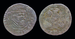 Southern Netherlands Brabant Filips II Double Patard 1593 - 1556-1713 Spanish Netherlands