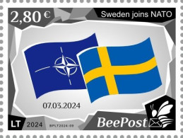 Lithuania Litauen Lituanie 2024 Baltic - NATO Sea Sweden Joins NATO BeePost Stamp MNH - Briefmarken