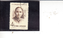 CINA  1956 - Yvert  1090° - Yat-Sen - Gebruikt