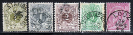 Belgique 1884 Yvert 42 / 46 (o) B Oblitere(s) - 1869-1888 Lion Couché (Liegender Löwe)