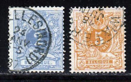 Belgique 1869 Yvert 27b / 28b (o) B Oblitere(s) - 1869-1888 Lying Lion