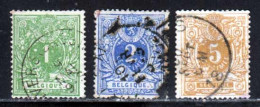 Belgique 1869 Yvert 26 / 28 (o) B Oblitere(s) - 1869-1888 Lion Couché (Liegender Löwe)