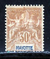 Mayotte 1892 Yvert 9 * TB Charniere(s) - Unused Stamps