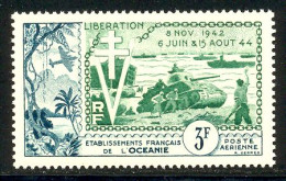 Oceanie PA 1954 Yvert 31 ** TB Liberation Bord De Feuille - Airmail