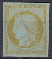 TIMBRE FRANCE ESSAI DE COULEUR CERES 1ère EMISSION 40c EN BISTRE NEUF - TB MARGES - Proofs, Unissued, Experimental Vignettes