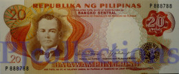 PHILIPPINES 20 PISO 1969 PICK 145a UNC GOOD SERIAL NUMBER "888788" - Philippines