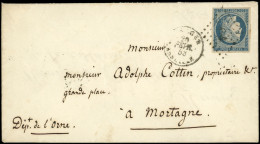 Let EMISSION DE 1849 - 4    25c. Bleu, Obl. PC S. Env., Càd ALGER MARSEILLE 20/2/53, TB - 1849-1876: Période Classique