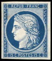 (*) ESSAIS -  2 : 15c. Bleu, Papier Carton, TB - Autres & Non Classés