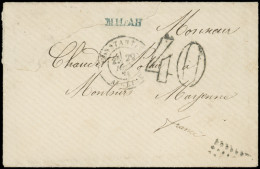 Let LETTRES ET OBLITERATIONS D'ALGERIE - Càd CONTANTINE 29/6/73 S. Env., Taxe 40 DT, Griffe Bleue MILAH, TB - 1849-1876: Période Classique