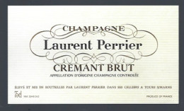 Etiquette Champagne Crémant Brut Laurent Perrier Tours Sur Marne  Marne 51 - Champagne