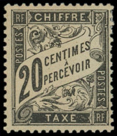 * TAXE - 17  20c. Noir, TB - 1859-1959.. Ungebraucht