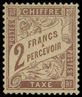 * TAXE - 26   2f. Marron, TB. Br - 1859-1959 Neufs