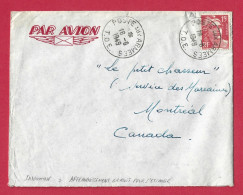 !!! INDOCHINE, LETTRE EN FRANCHISE PAR AVION CACHET BPM 403 POUR LE CANADA DE 1949 AVEC SURTAXE AÉRIENNE - Poste Aérienne