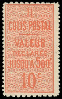 ** COLIS POSTAUX  (N° Et Cote Maury) - 4    10c. Rouge, Valeur Déclarée, Dent. 10 X 13 1/2, TB, Yvert N°5 - Neufs