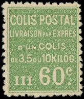 ** COLIS POSTAUX  (N° Et Cote Maury) - 28F  60c. Vert, NON EMIS, Grande RARETE, Superbe, Certif. JF Brun - Neufs