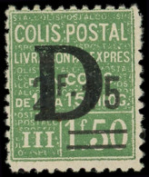 * COLIS POSTAUX  (N° Et Cote Maury) - 127  2f15 Sur 1f.50 Vert, Surchargé D, TB, Yvert N°139 - Neufs