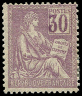 * VARIETES - 115   Mouchon, 30c. Violet, Chiffres FONCES, TB - Neufs