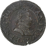 France, Henri III, Double Tournois, 1584, Paris, Cuivre, TTB, Gadoury:455 - 1574-1589 Henry III