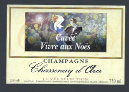 Etiquette Champagne Cuvée Sélection Vivre Aux Noës Chassenay D'Arce Aube 10 " Homme, Femme" - Champagne